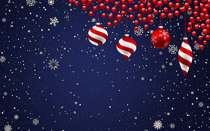 Buon anno, minimalismo, decorazioni natalizie, sfondi blu, vacanze di Capodanno, Buon Natale, concetti di capodanno