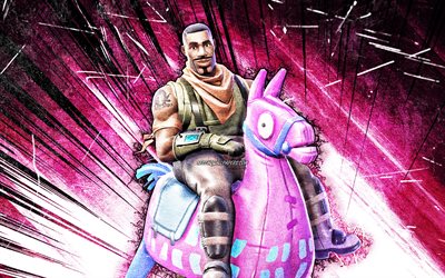 4k, Giddy-Up, grunge art, Fortnite Battle Royale, Fortnite characters, purple abstract rays, Giddy-Up Skin, Fortnite, Giddy-Up Fortnite