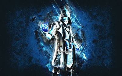 Fortnite Icewater Castor Skin, Fortnite, personnages principaux, fond de pierre bleue, Icewater Castor, Skins Fortnite, Icewater Castor Skin, Icewater Castor Fortnite, Personnages Fortnite