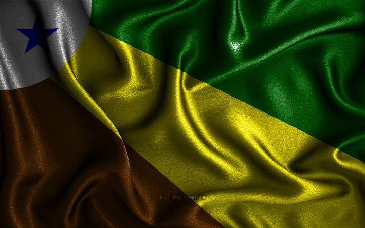 علم Parauapebas, 4 ك, أعلام متموجة من الحرير, المدن البرازيلية, يوم باروابيباس, علم باروابيباس, أعلام النسيج, فن ثلاثي الأبعاد, باروابيباس, مدن البرازيل, علم Parauapebas 3D