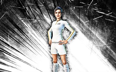 4k, Pitch Patroller, grunge art, Fortnite Battle Royale, Fortnite characters, white abstract rays, Pitch Patroller Skin, Fortnite, Pitch Patroller Fortnite