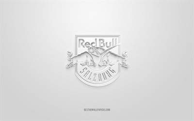 EC Red Bull Salzburg, logo 3D créatif, fond blanc, Ligue de hockey sur glace Elite, club de hockey autrichien, Salzbourg, Autriche, Hockey, logo 3d EC Red Bull Salzburg