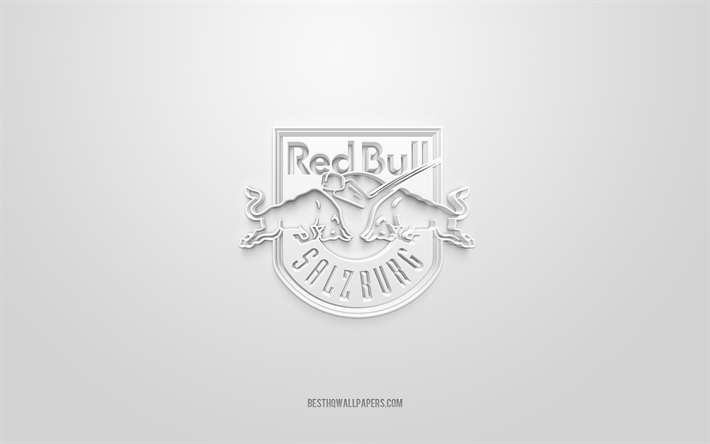 EC Red Bull Salzburg, logo 3D cr&#233;atif, fond blanc, Ligue de hockey sur glace Elite, club de hockey autrichien, Salzbourg, Autriche, Hockey, logo 3d EC Red Bull Salzburg