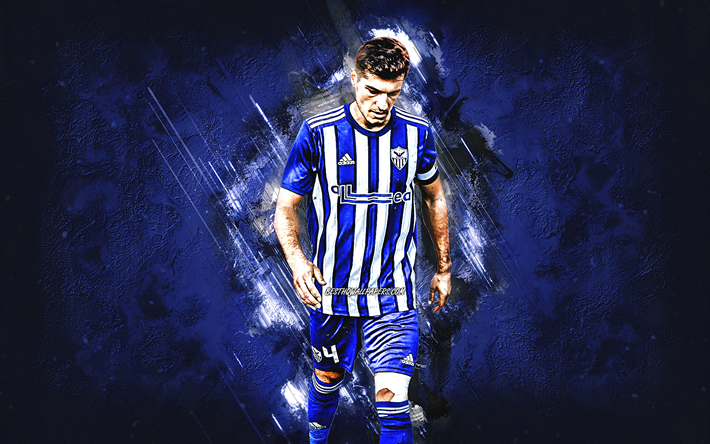 Kostakis Artymatas, Anorthosis Famagusta FC, Cypriot Footballer, Midfielder, Blue Stone Background, Cypriot First Division, Cyprus