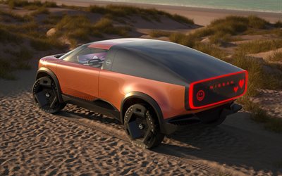2021, Nissan Surf-Out Concept, vista dall'alto, esterno, vista posteriore, Nissan concept, nuovo bronzo Surf-Out Concept, auto Giapponesi, Nissan