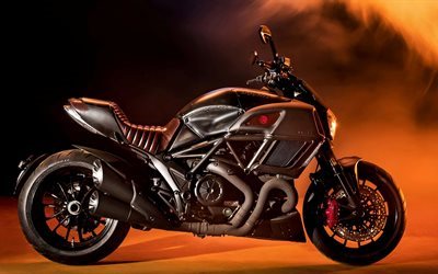 A Ducati Diavel, 2017, Diesel, luxo motocicleta, preto Ducati