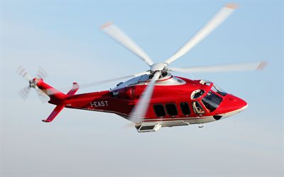 AgustaWestland AW139, red helicopter, civil aviation, passenger helicopters, AW139, AgustaWestland