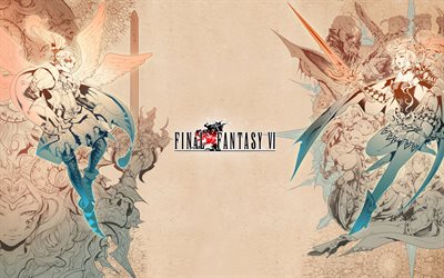Final Fantasy VII, affisch, tecken, konst