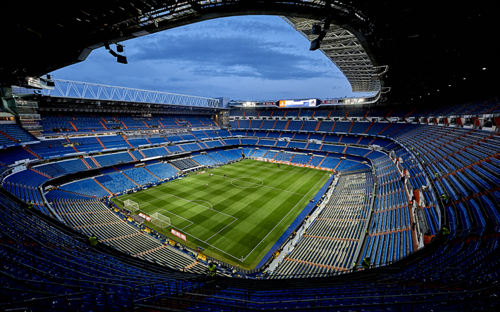 Santiago Bernabeu Stadium, 4k, jalkapallo-stadion, Real Madridin Stadion, jalkapallo
