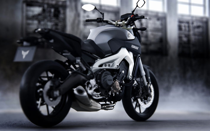 Yamaha MT-09, 2018, new motorcycle, black bike, Yamaha