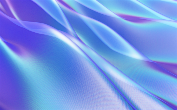 des vagues d&#39;un bleu, art 3d, abstrait, les vagues, les courbes, cr&#233;atif, de la g&#233;om&#233;trie, fond bleu