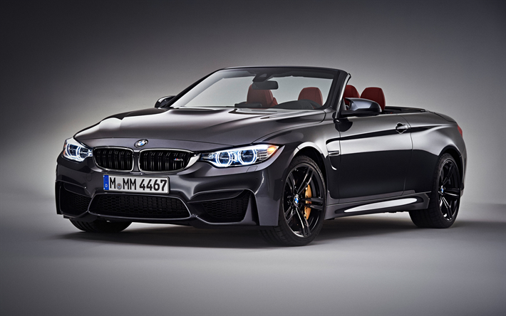 BMW M4, 2018, 4k, negro, cabrio, coches nuevos, m4 convertible, coches alemanes