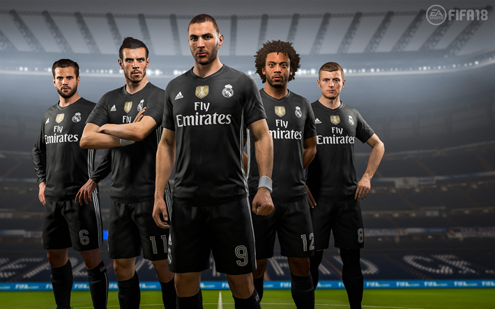 A FIFA 18, O Real Madrid, 2017 jogos, simulador de futebol, Gal&#225;cticos