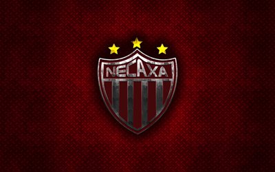 Necaxa FC, Club Necaxa, Mexican football club, red metal texture, metal logo, emblem, Aguascalientes, Mexico, Liga MX, creative art, football