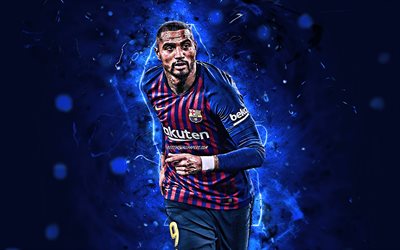 Kevin-Prince Boateng, midfielder, Barcelona FC, ghanaian footballers, La Liga, FCB, Boateng, Barca, neon lights, soccer, LaLiga