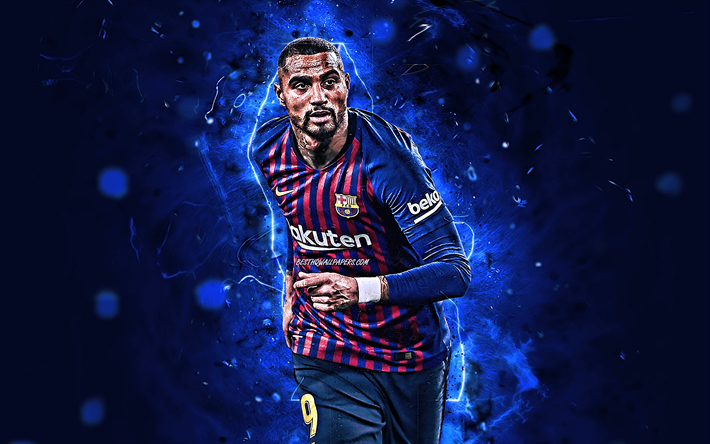 Kevin-Prince Boateng, midfielder, Barcelona FC, ghanaian footballers, La Liga, FCB, Boateng, Barca, neon lights, soccer, LaLiga