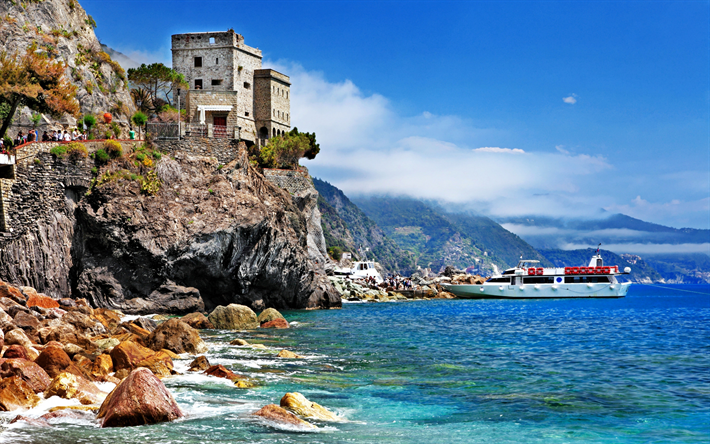 Monterosso al Mare, Cinque Terre, Liguria, O Tempero, It&#225;lia, Mar Mediterr&#226;neo, costa, ver&#227;o, turismo, viajar para a It&#225;lia
