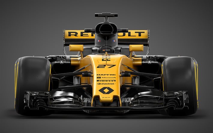 Formule 1, en 2017, Renault RS17, vue de face, spoiler avant, Renault
