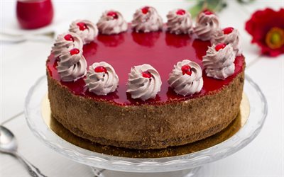 holiday cake, sweets, cherry cake, chocolate cakes, pastries, cheesecake