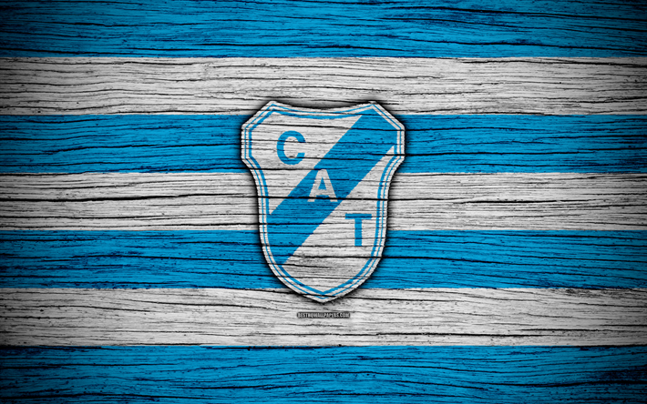 Temperley, 4k, Superliga, logo, AAAJ, Argentina, soccer, Temperley FC, football club, wooden texture, FC Temperley
