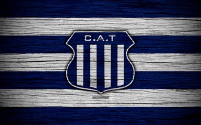 Talleres Cordoba, 4k, Superliga, logo, AAAJ, Argentina, soccer, Talleres Cordoba FC, football club, wooden texture, FC Talleres Cordoba