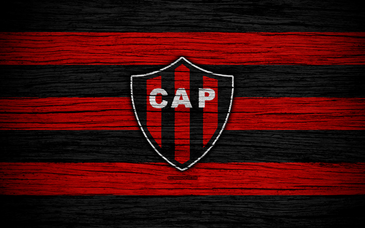 Patronato, 4k, Superliga, logo, AAAJ, Argentina, soccer, Patronato FC, football club, wooden texture, FC Patronato