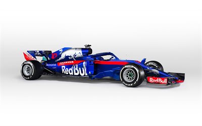 Toro Rosso STR13, 2018, Formula 1, Halo protection system, exterior, new STR13 racing car, F1, season 2018, Toro Rosso, cockpit protection