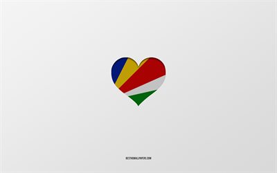 セイシェルが大好き, アフリカ諸国, セーシェル, 灰色の背景, スーダンの国旗のハート, 好きな国