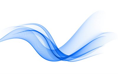 Blue smoke background, 4k, blue abstract wave, blue abstract smoke background, blue waves background, abstract waves