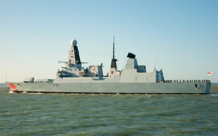 HMS Dragon, D35, cacciatorpediniere per difesa aerea, Royal Navy, nave da guerra britannica, navi da guerra moderne di classe Daring, NATO