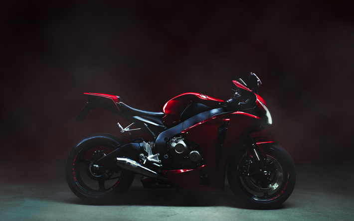 2022, Honda CBR1000RR, 4k, side view, exterior, red black CBR1000RR, japanese sportbikes, Honda