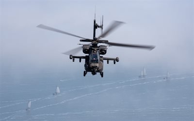 AH-64 Apache, 4k, attack helicopter, US Air Force, combat helicopters, McDonnell Douglas