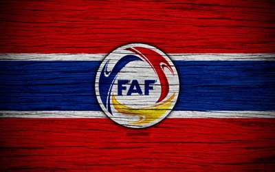 4k, Andorra Milli Futbol Takımı, logo, Avrupa, Futbol, ahşap doku, futbol, Andorra, Avrupa Milli Futbol Takımı, Andorra Futbol Federasyonu