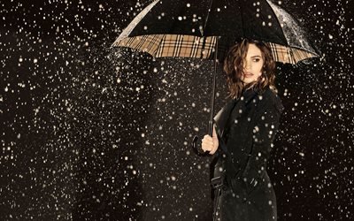 4k, Lily James, 2018, stelle del cinema, photoshoot, la pioggia, l&#39;attrice inglese, Hollywood