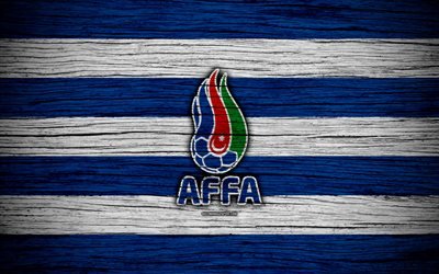 4k, Azerbaijan national football team, logo, Europe, football, wooden texture, soccer, Azerbaijan, European national football teams, Azerbaijani Football Federation