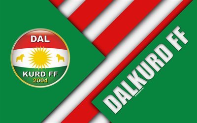 Dalkurd FF, 4k, شعار, تصميم المواد, السويدي لكرة القدم, الأخضر التجريد, الدوري السويدي الممتاز, Burlange, السويد, كرة القدم, Dalkurd FC