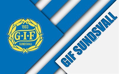 GIF سوندسفال, 4k, شعار, تصميم المواد, السويدي لكرة القدم, أبيض أزرق التجريد, الدوري السويدي الممتاز, سوندسفال, السويد, كرة القدم, سوندسفال FC