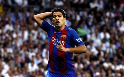 Luis Suarez, 4k, Barcelona FC, portre, İspanya, Uruguaylı futbolcu, UEFA Şampiyonlar Ligi, Luis Alberto Suarez Diaz