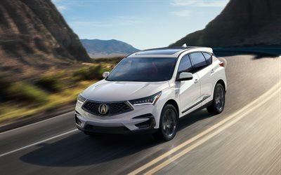 Acura RDX, 2019, 4k, exterior, front view, luxury crossover, new white RDX, Japanese cars, Acura