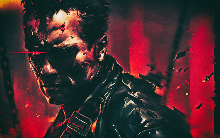Exterminador, 4k, super-her&#243;is, arte, Arnold Schwarzenegger