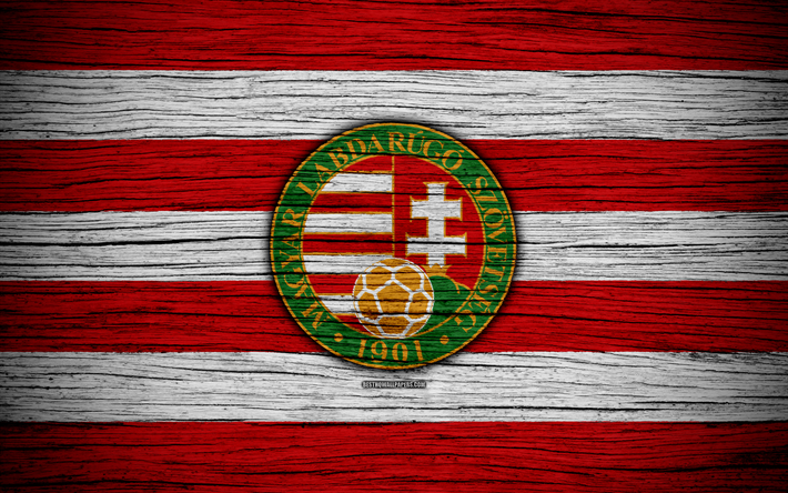 4k, Macaristan Milli Futbol Takımı, logo, Avrupa, Futbol, ahşap doku, futbol, Macaristan, Avrupa ulusal futbol takımı, Macaristan Futbol Federasyonu