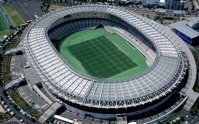 Stadio Ajinomoto, Tokyo Stadium, arena sportiva, Ajinomoto, vista aerea, Tokyo, Giappone