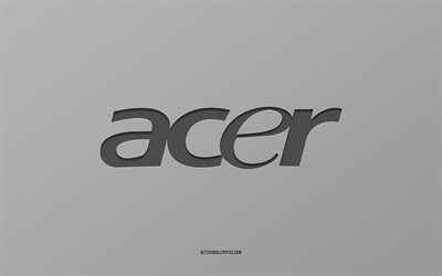 Acer logosu, gri arka plan, Acer karbon logosu, gri kağıt dokusu, Acer amblemi, Acer