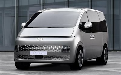 Hyundai Staria, 2021, ext&#233;rieur, vue avant, minivan, nouvelle Silver Staria, voitures cor&#233;ennes, Hyundai
