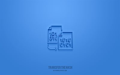trasferire l icona 3d hash, sfondo blu, simboli 3d, trasferire l hash, icone finanza, icone 3d, trasferire il segno hash, icone finanza 3d