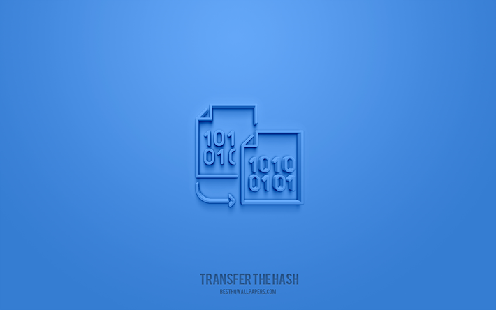 transfer the hash 3d icon, blue background, 3d symbols, transfer the hash, finance icons, 3d icons, transfer the hash sign, finance 3d icons