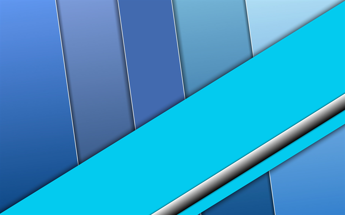 mavi geometrik arka plan, malzeme tasarım, mavi soyutlama, dikd&#246;rtgen, mavi &#231;izgiler