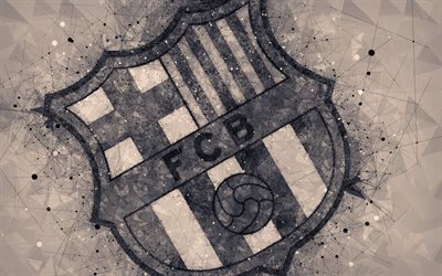 Barcelona FC, Katalonia, Espanja, luova geometrinen logo, tunnus, art, Espanjan football club, La Liga, geometrinen taide, jalkapallo