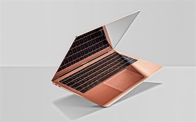 Apple MacBook Air, laptop, bronze MacBook Air, modern computers, Apple