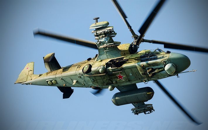 -52, saldırı helikopteri, Rus Hava Kuvvetleri, Rus askeri helikopteri Ka-52, 4k, Timsah, Kamov Ka Kamov Helikopter, Rus Ordusu
